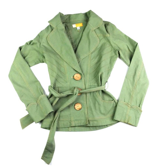 Anthropologie Jackets & Blazers - Tulle | Army green wrap jacket size Small